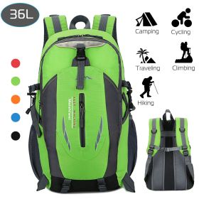 36L Outdoor Backpack Waterproof Daypack Travel Knapsack for Hiking Camping Picnic Travel School Spring Summer (Color: Green)